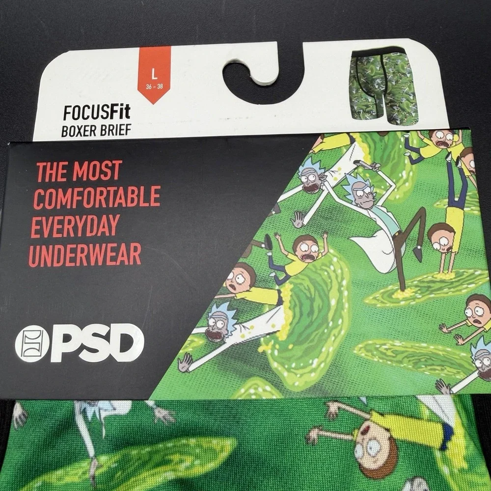 PSD Rick and Morty Underwear Boxer Briefs NEW Size L Large